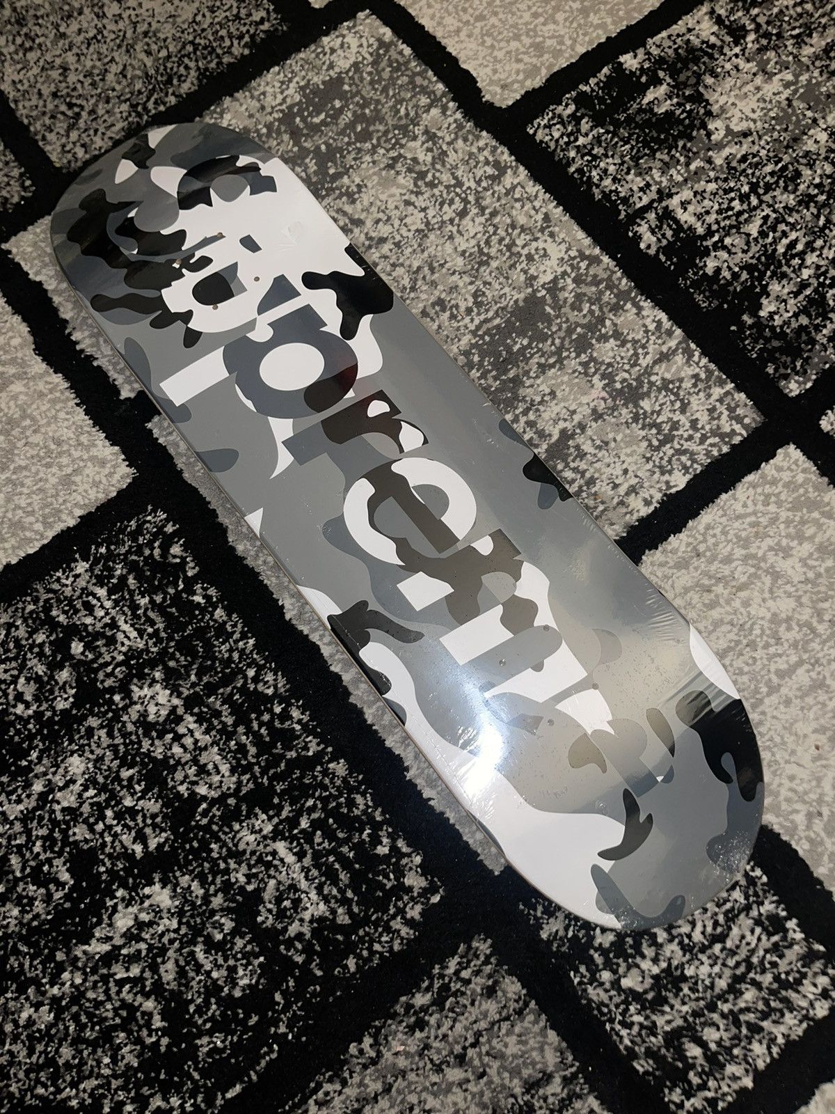 Supreme Camo Logo Skateboard Deck Snow Camo