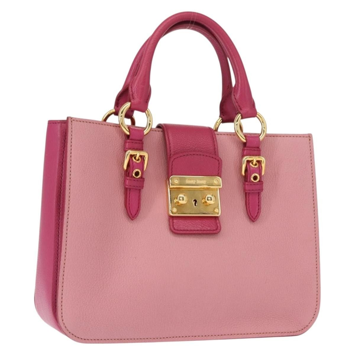 Miu Miu Miu Miu Madras Convertible Lock Tote Leather Size ONE SIZE - 1 Thumbnail