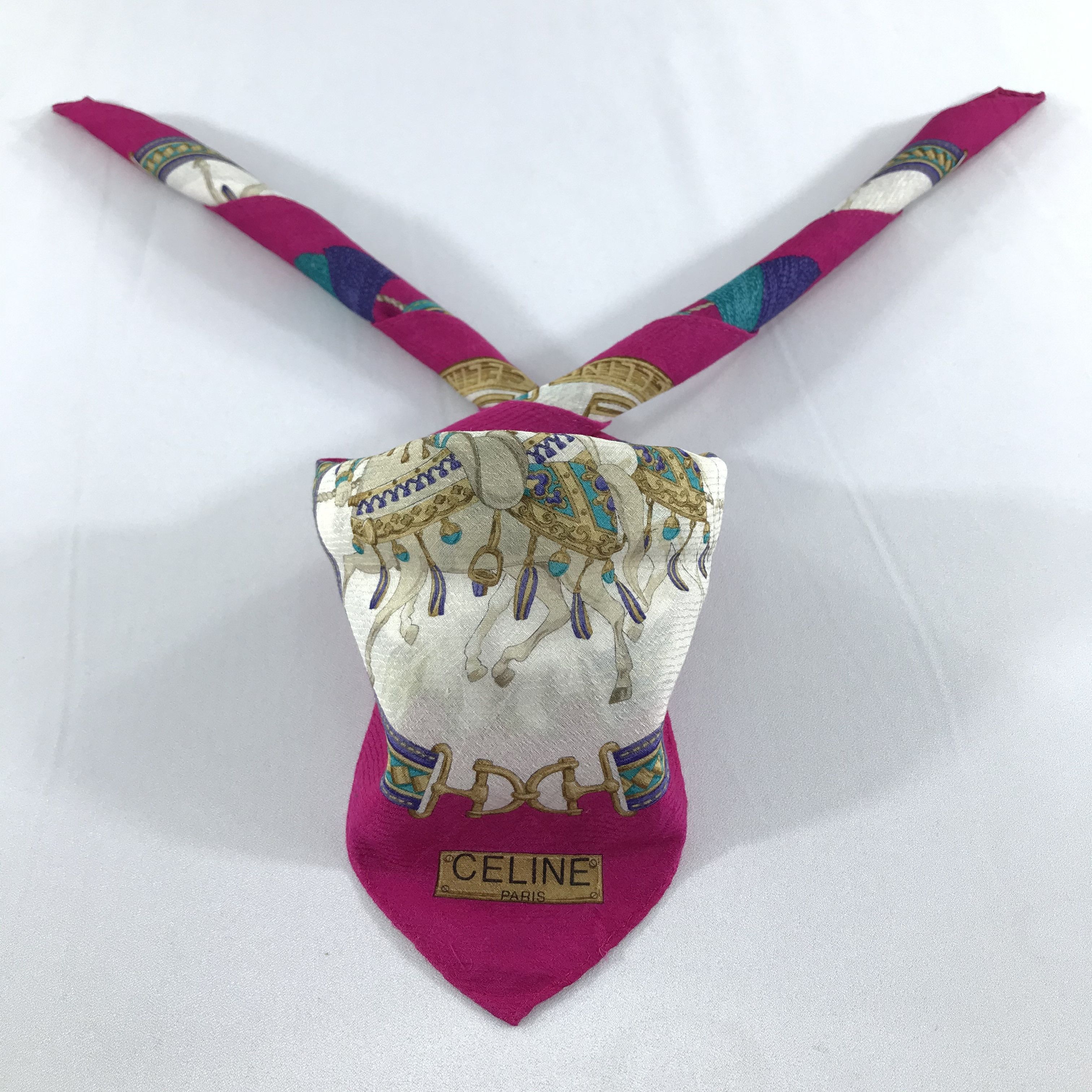 Celine Celine Luxury Saddles Handkerchief Neckerchief Bandana H746 Size ONE SIZE - 2 Thumbnail