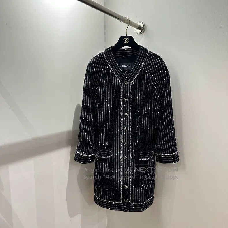 Chanel Chanel 23P striped long coat Size XXS / US 00 / IT 34 - 1 Thumbnail