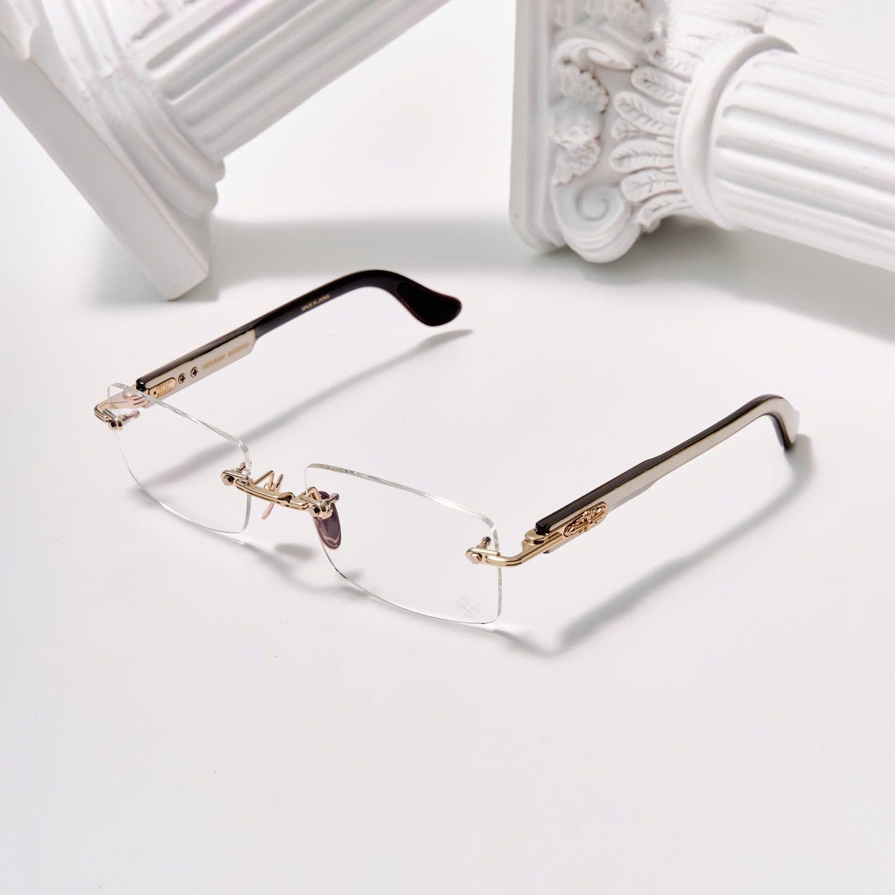 Chrome Hearts CHROME HEARTS DEEP II GOLD PLATED - WHITE EBONY - PIANO VARNISH GLASSES Size ONE SIZE - 1 Thumbnail