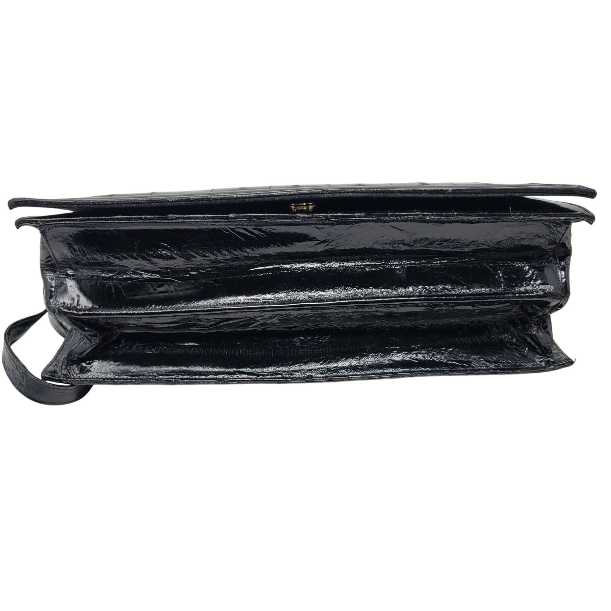 Vintage Vintage Womens Genuine Eel Skin Convertible Clutch Black Kor Size ONE SIZE - 5 Thumbnail