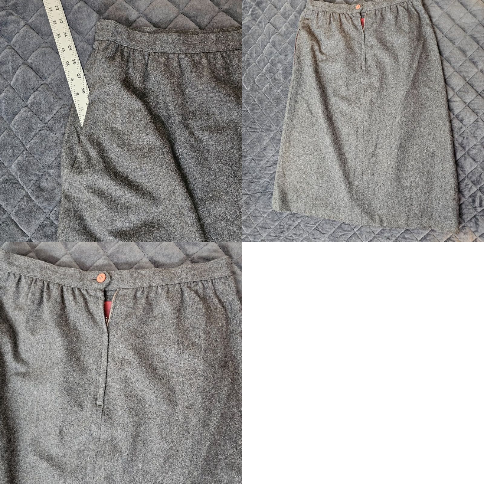 Vintage Pencil Skirt 12 Gray Wool Blend Straight Long Career Business Zipper Back Women Skirt Adult Regular Gray Size 34" / US 12 / IT 48 - 8 Thumbnail