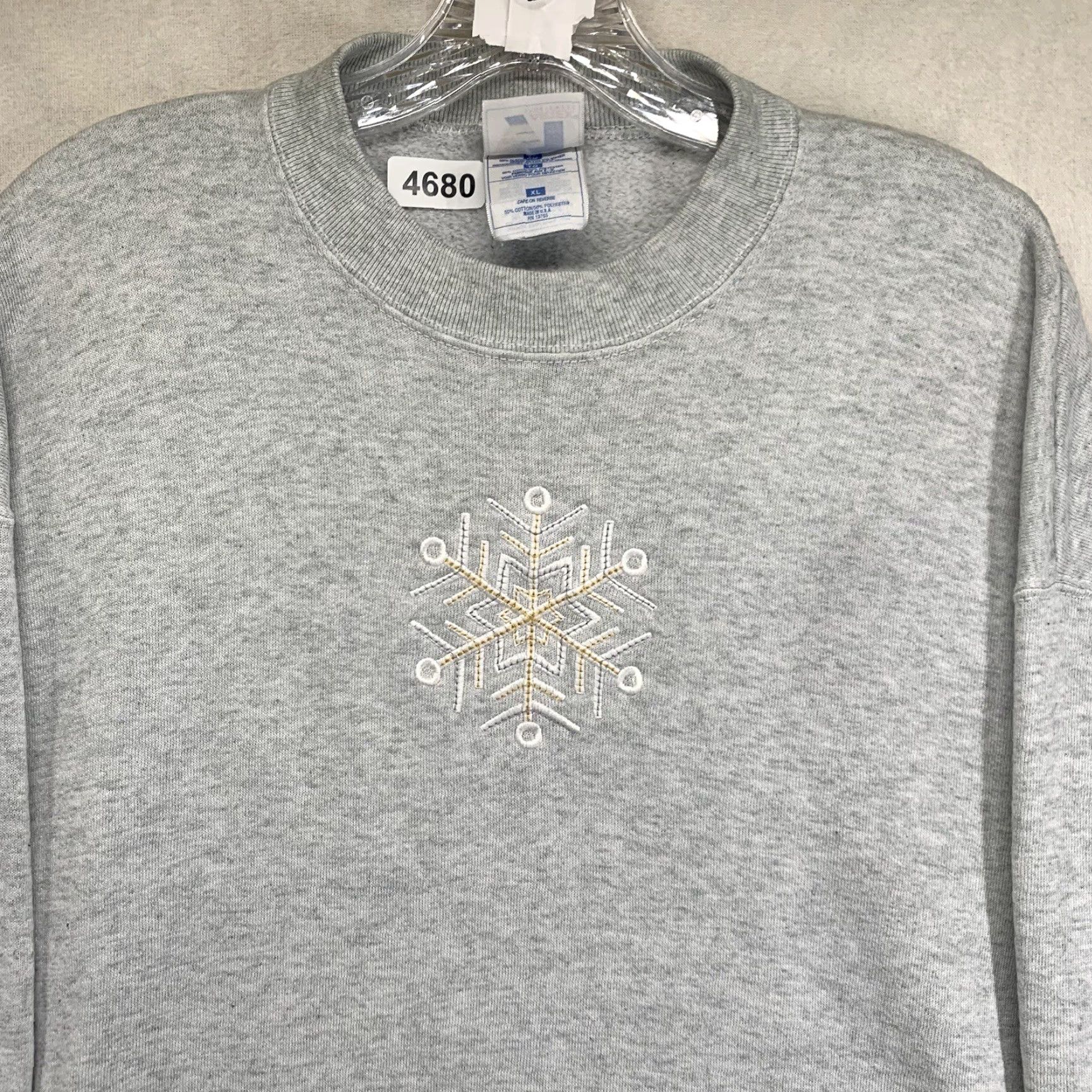 Vintage VINTAGE Artex Sportswear XL Crewneck Sweatshirt Embroidered Snowflake Christmas Gray Pullover Unisex Adults 90s Decade Size US XL / EU 56 / 4 - 4 Thumbnail