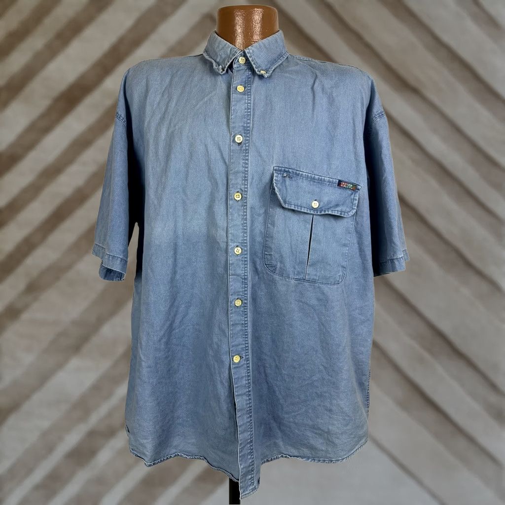 Cutter & Buck VINTAGE 90s Cutter & Buck Shirt Men Large Button Up Faded Blue Casual Outdoors Size US L / EU 52-54 / 3 - 1 Thumbnail