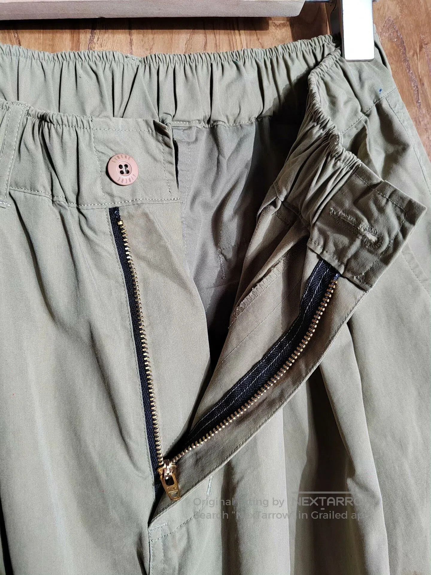Japanese Brand LIBERE Casual Work Trousers in Khaki. Size US 28 / EU 44 - 3 Thumbnail