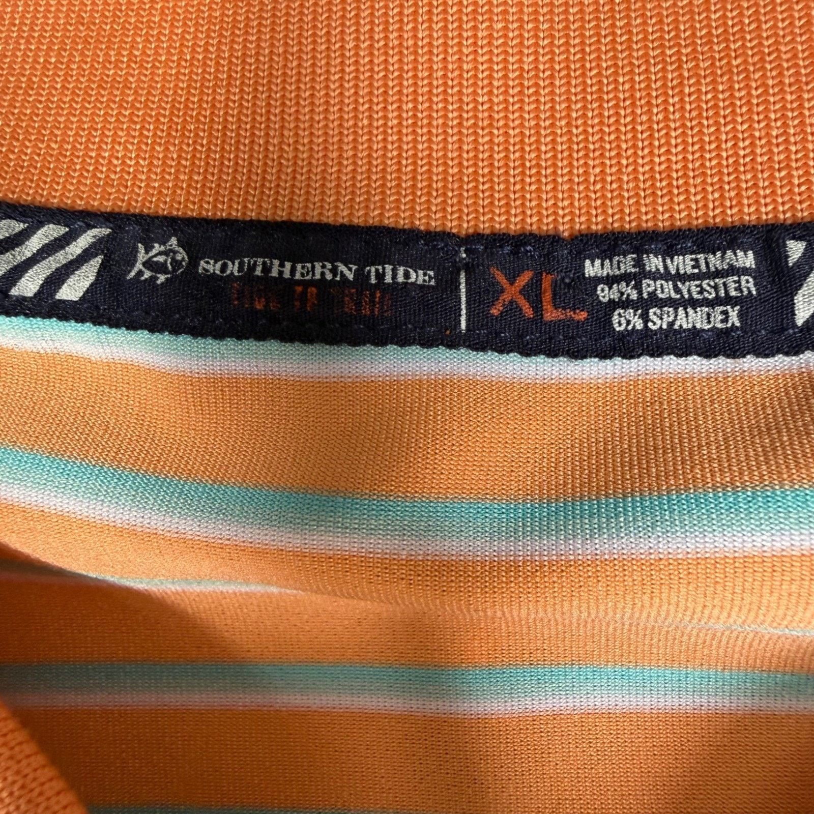 Southern Tide Southern Tide Polo Shirt Men XL Orange Striped Tide To Trail Size US XL / EU 56 / 4 - 2 Thumbnail