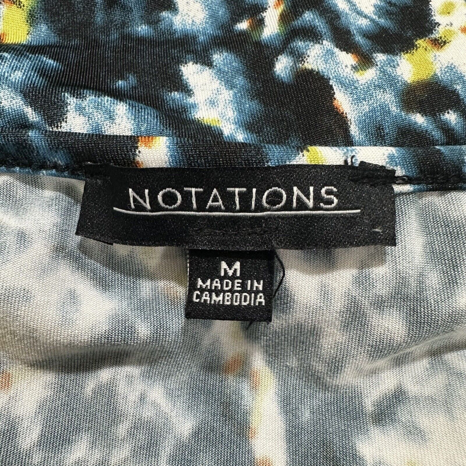 Other Notations Medium Blouse Blue Teal White Pullover Wrap Top Size M / US 6-8 / IT 42-44 - 3 Thumbnail
