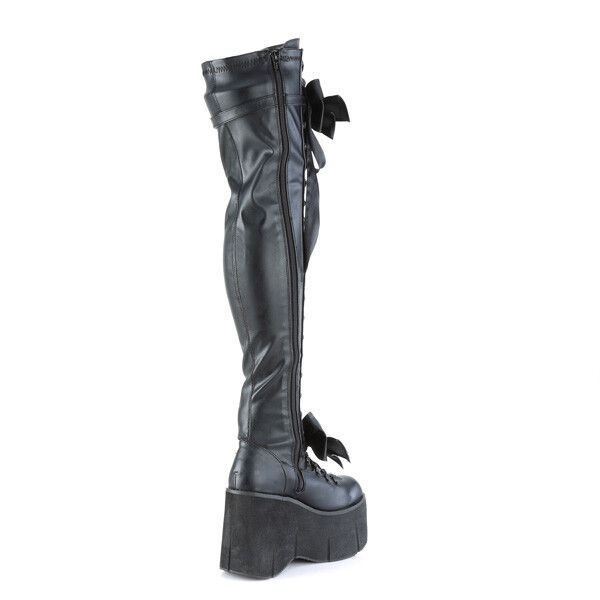 Demonia Cult DEMONIA Kera 303 Black Matte Thigh Boots 4.5" Platform Goth Size US 8 / IT 38 - 2 Thumbnail
