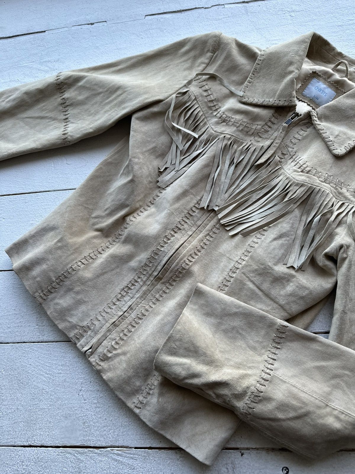 Vintage 🚨AVANT-GARDE BEIGE Rick Owen’s Opium Y2K LEATHER JACKET Size XS / US 0-2 / IT 36-38 - 3 Thumbnail