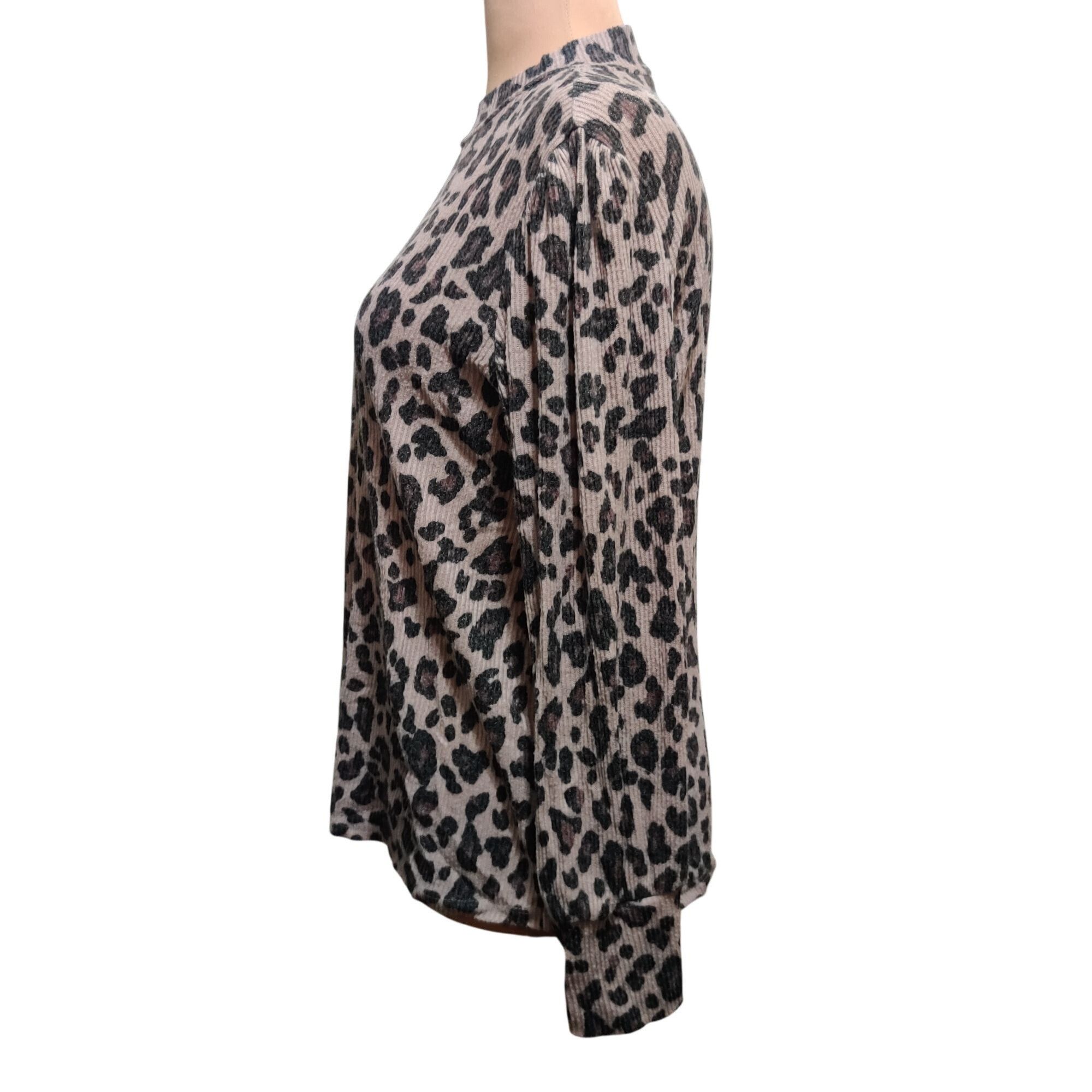 Other Maurices XL Leopard Print Ribbed Stretch Knit Mock Neck Long Size XL / US 12-14 / IT 48-50 - 4 Thumbnail