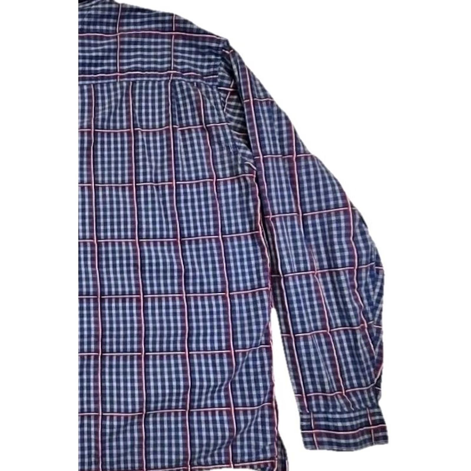 Tommy Hilfiger Tommy Jeans Shirt Mens XXL Blue Red Plaid Button-Down Classic Flag Logo Shirt Size US XXL / EU 58 / 5 - 7 Thumbnail