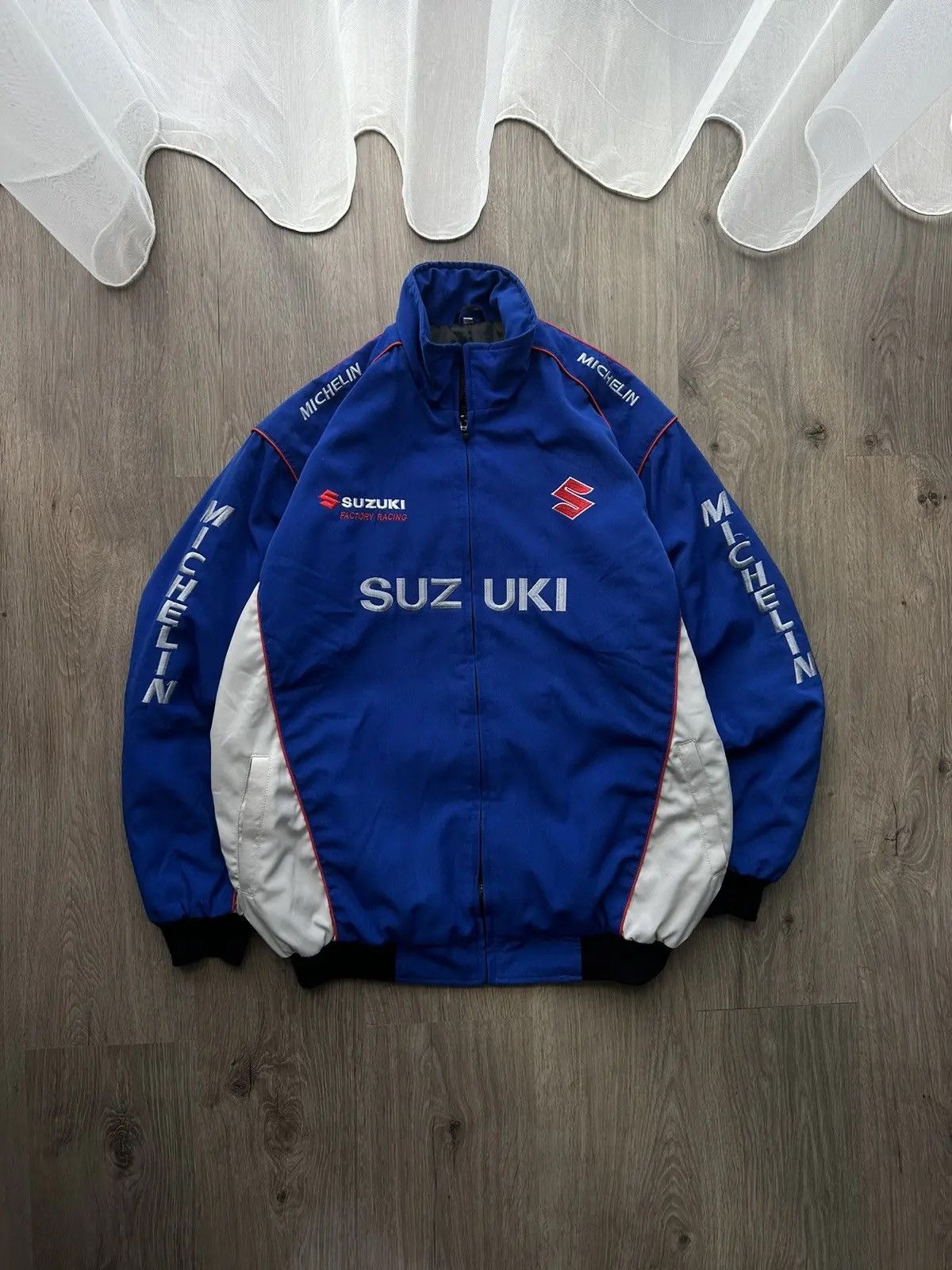 Vintage Vintage Racing Blue Jacket Suzuki Y2k Size US L / EU 52-54 / 3 - 1 Thumbnail