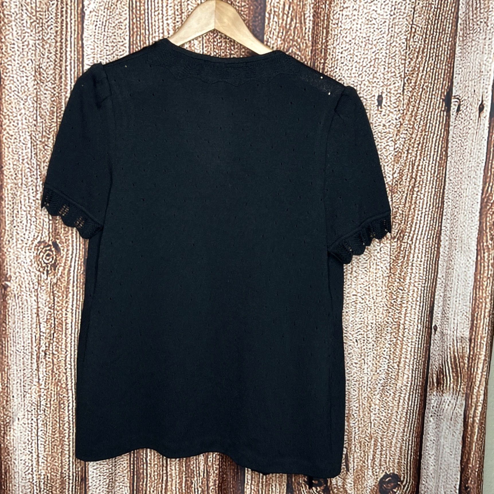 St. John VINTAGE St. John Cardigan Knit Wool Blend Open Front Short Sleeve Size 6 Black Womens Sweater Marie Gray Santana Size M / US 6-8 / IT 42-44 - 5 Thumbnail