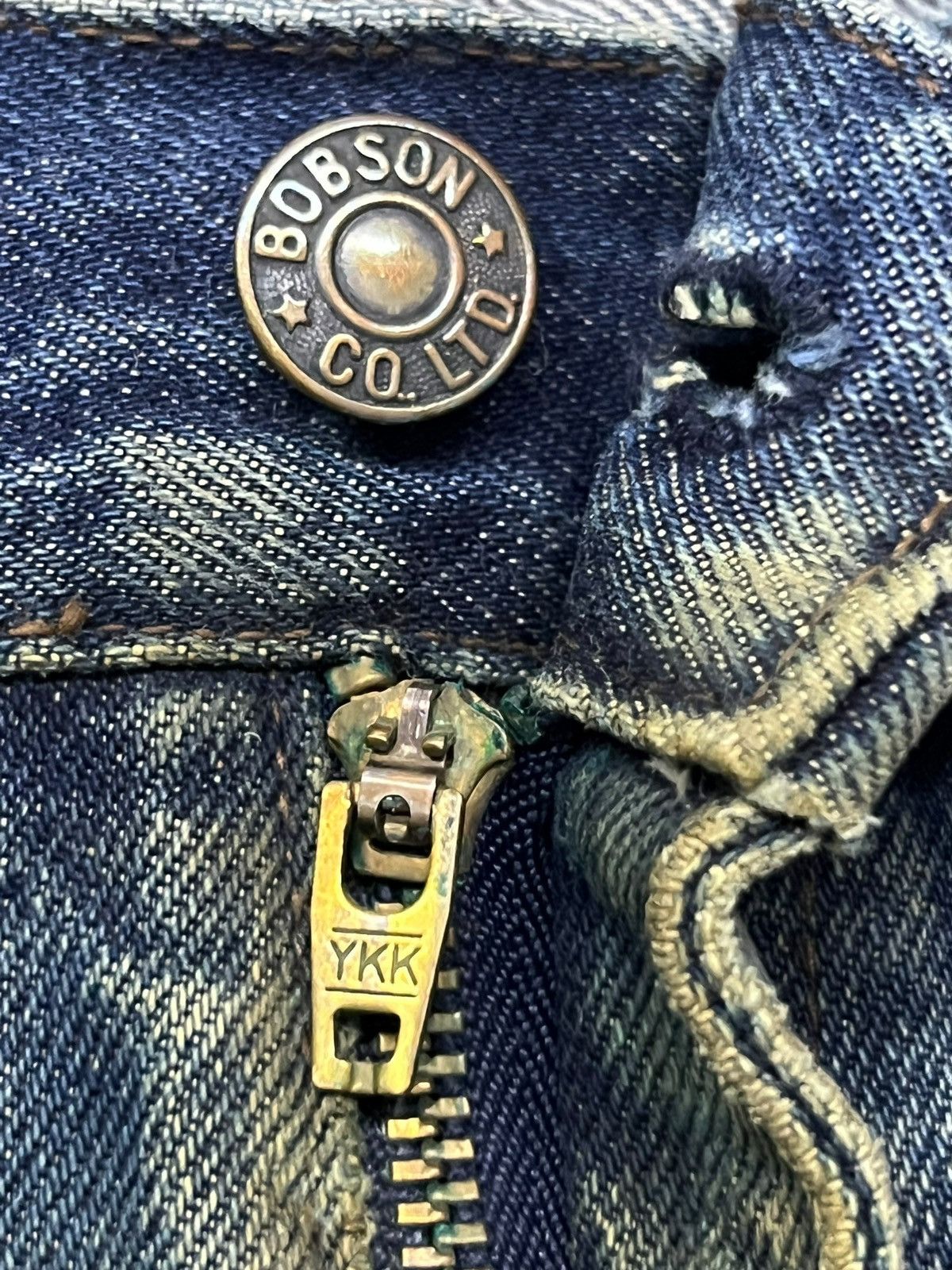 Japanese Brand Vintage Bobson Chessking Japan- Faded Mud Wash, Distressed Size US 33 - 11 Thumbnail