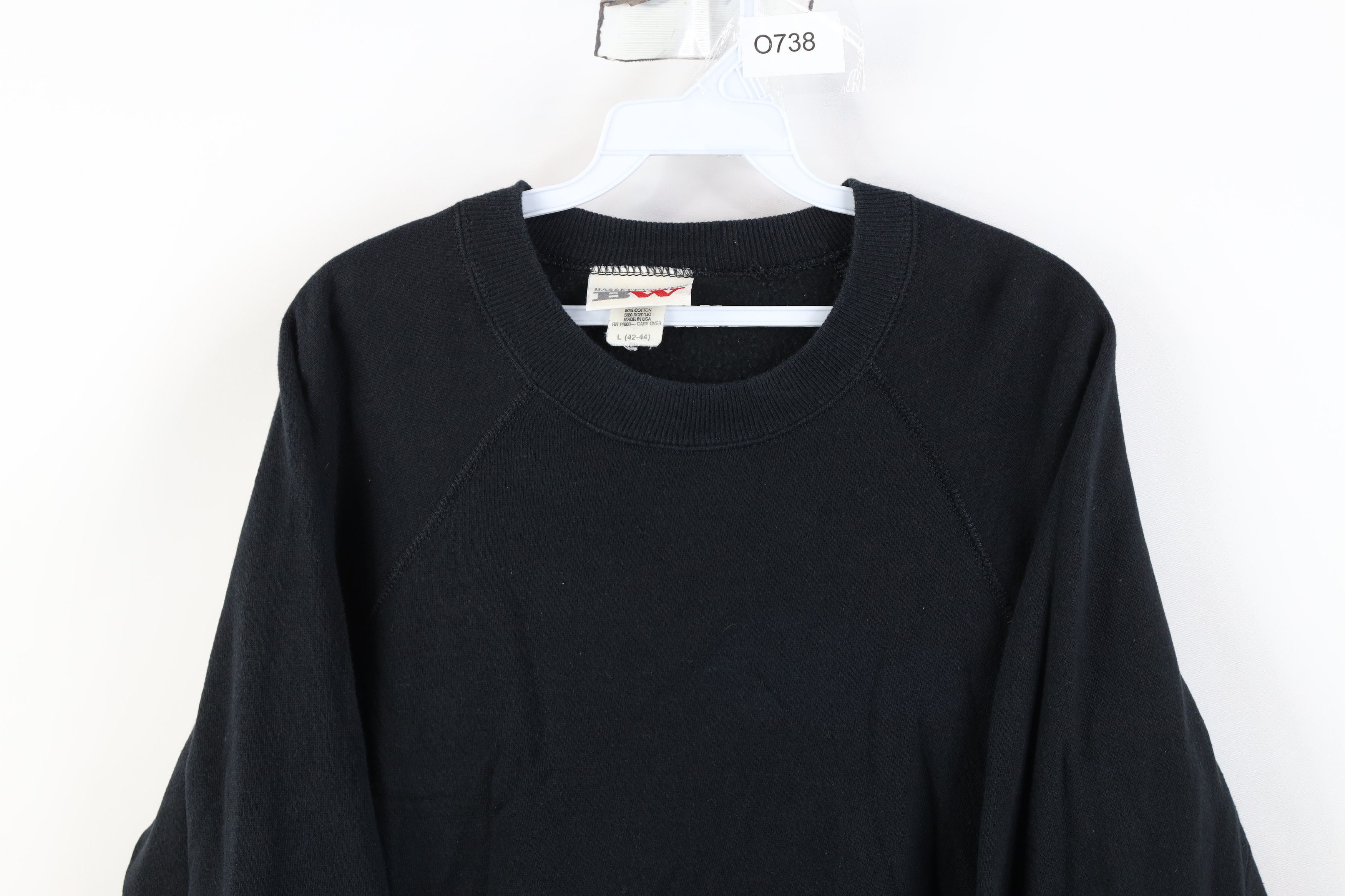 Vintage Vintage 90s Streetwear Blank Crewneck Sweatshirt Black USA Size L / US 10 / IT 46 - 2 Thumbnail