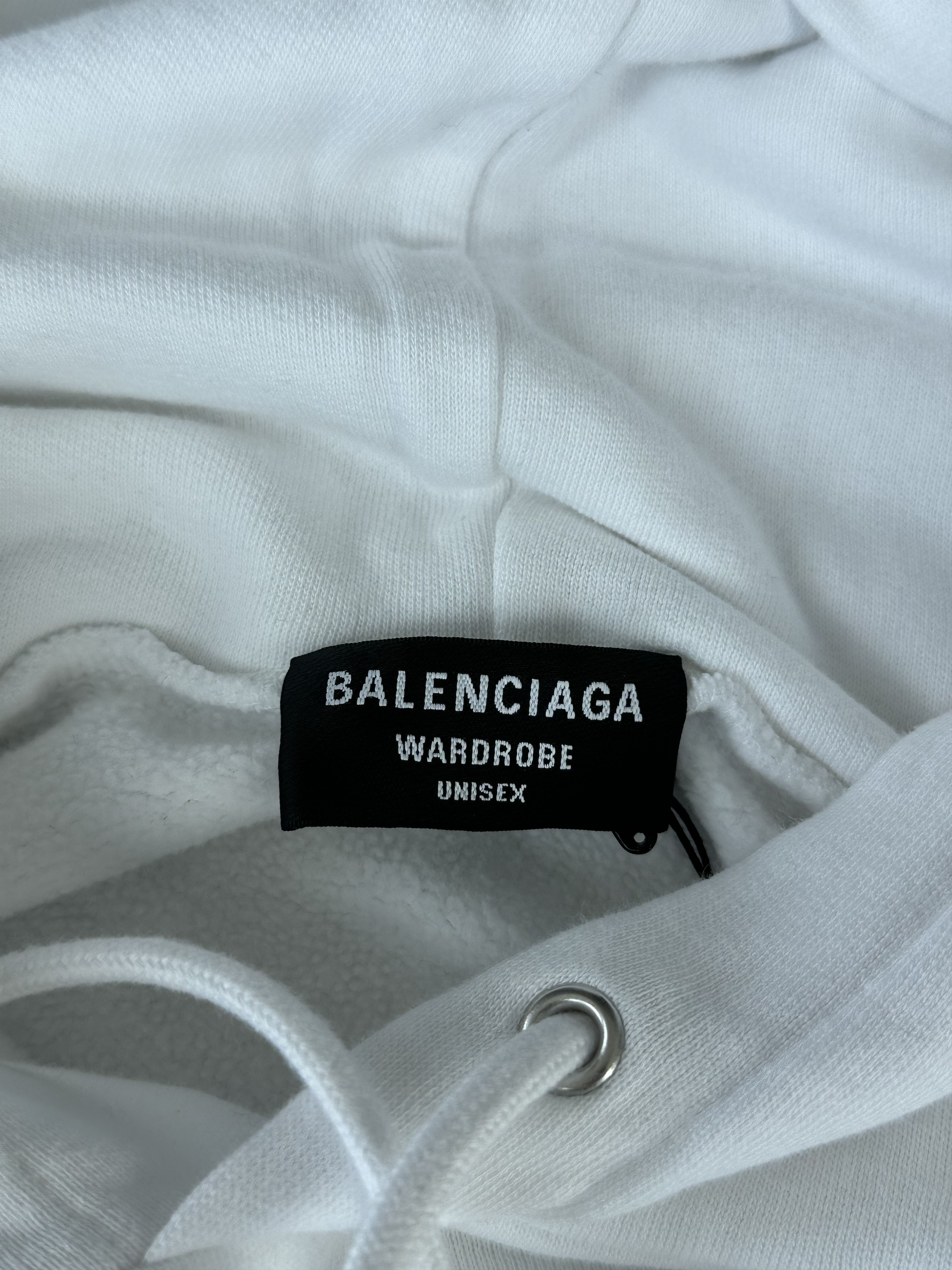 Balenciaga Balenciaga White & Black Pixel Logo Hoodie Size US XXL / EU 58 / 5 - 3 Thumbnail