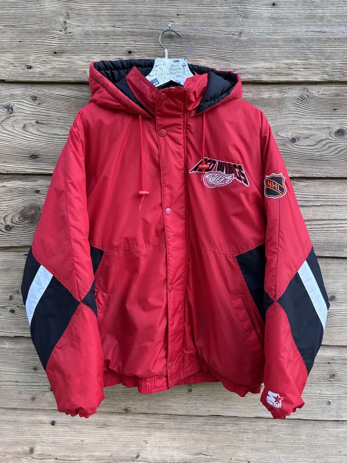 NHL 90s Vintage Starter Detroit Red Wings NHL Anorak Jacket Size US XL / EU 56 / 4 - 1 Thumbnail