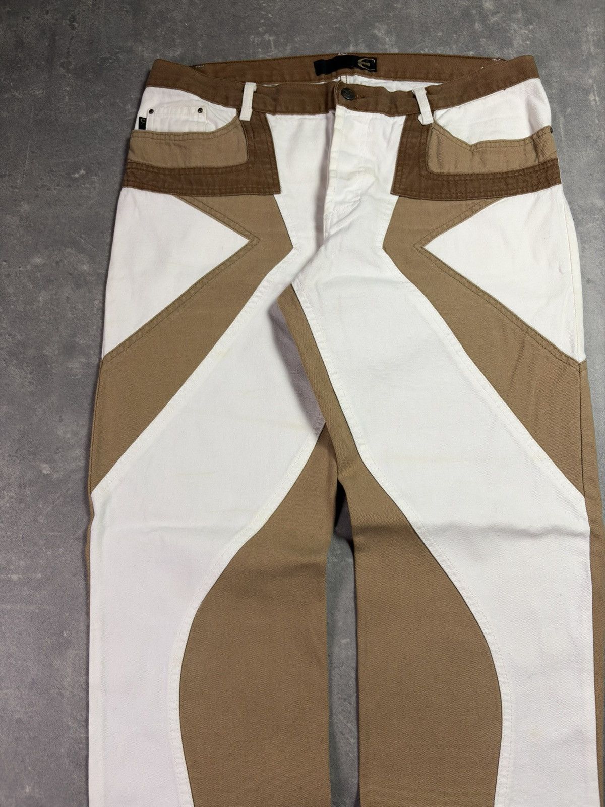 Just Cavalli 00s Just Cavalli Geometry Panels Straight Denim Jeans 38 Size US 38 / EU 54 - 3 Thumbnail