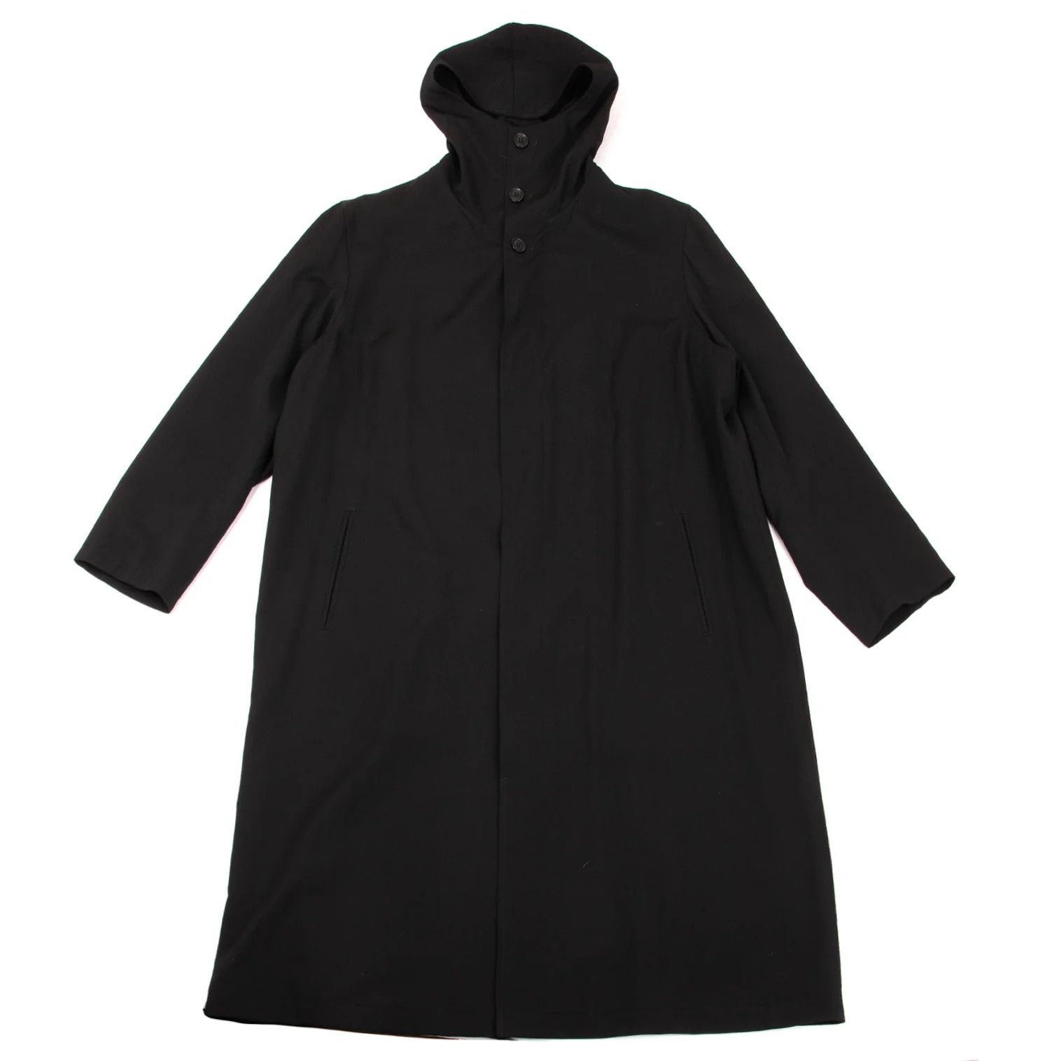 Yohji Yamamoto Yohji Yamamoto Black Wool Gabardine Long Coat Size US L / EU 52-54 / 3 - 1 Thumbnail