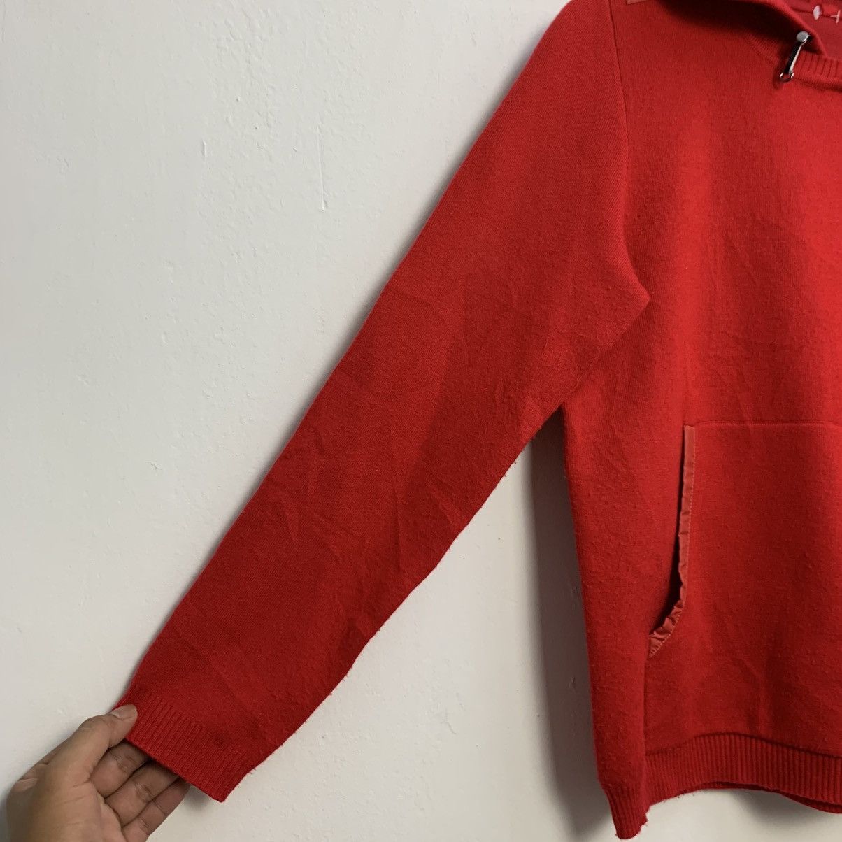 Lanvin Lanvin Sport Red Knit Hoodie w/ Nylon Paneling Size US S / EU 44-46 / 1 - 6 Thumbnail