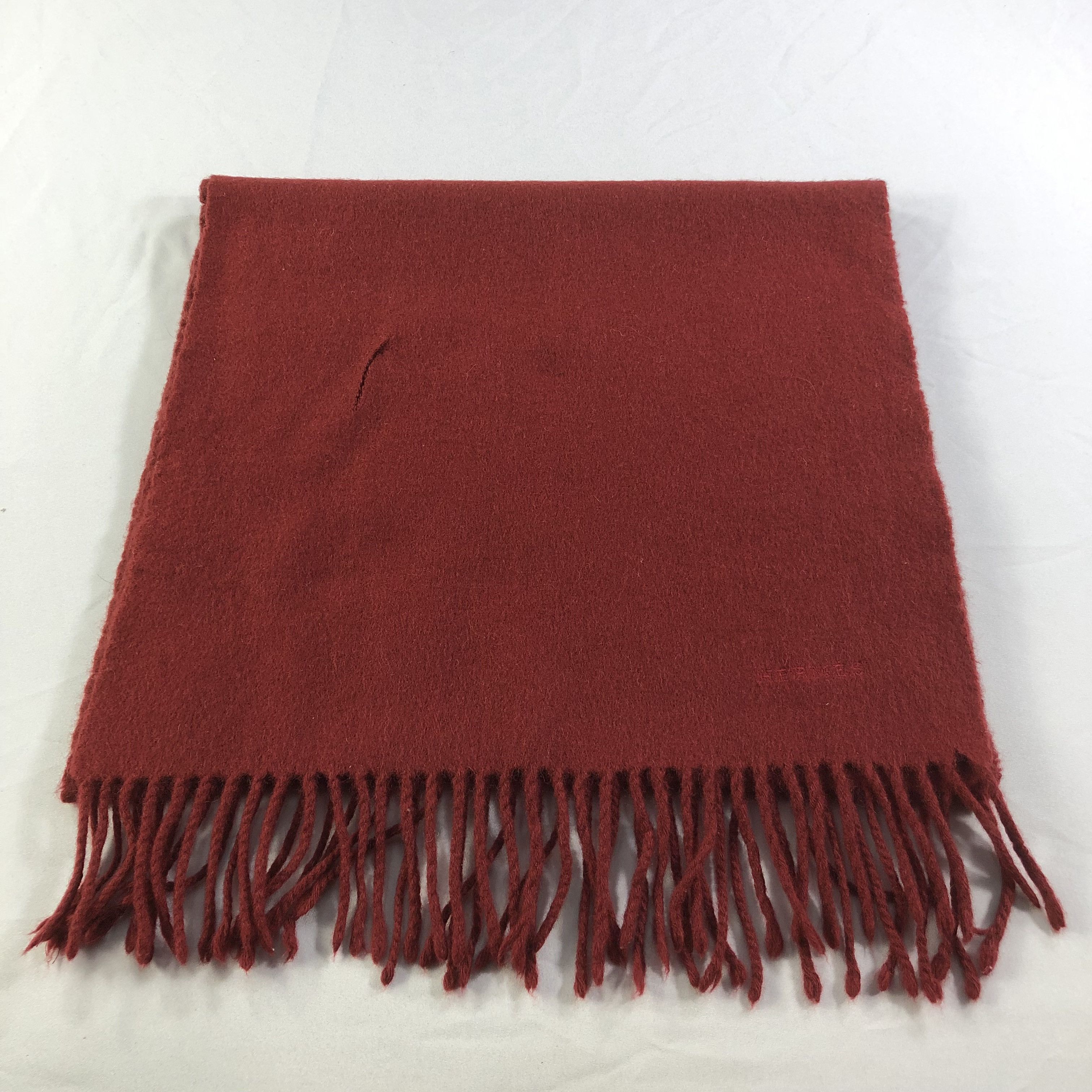 Hermes Hermes Plain Cashmere Scarf Muffler V1440 Size ONE SIZE - 3 Thumbnail