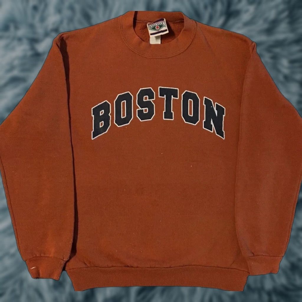 Vintage Vtg 90s Boston Faded Spellout Sweatshirt XS USA College Track & Field Hoodie Men Orange Vintage 90s Grunge University Spellout USA Boston Pullover Size US XS / EU 42 / 0 - 1 Thumbnail