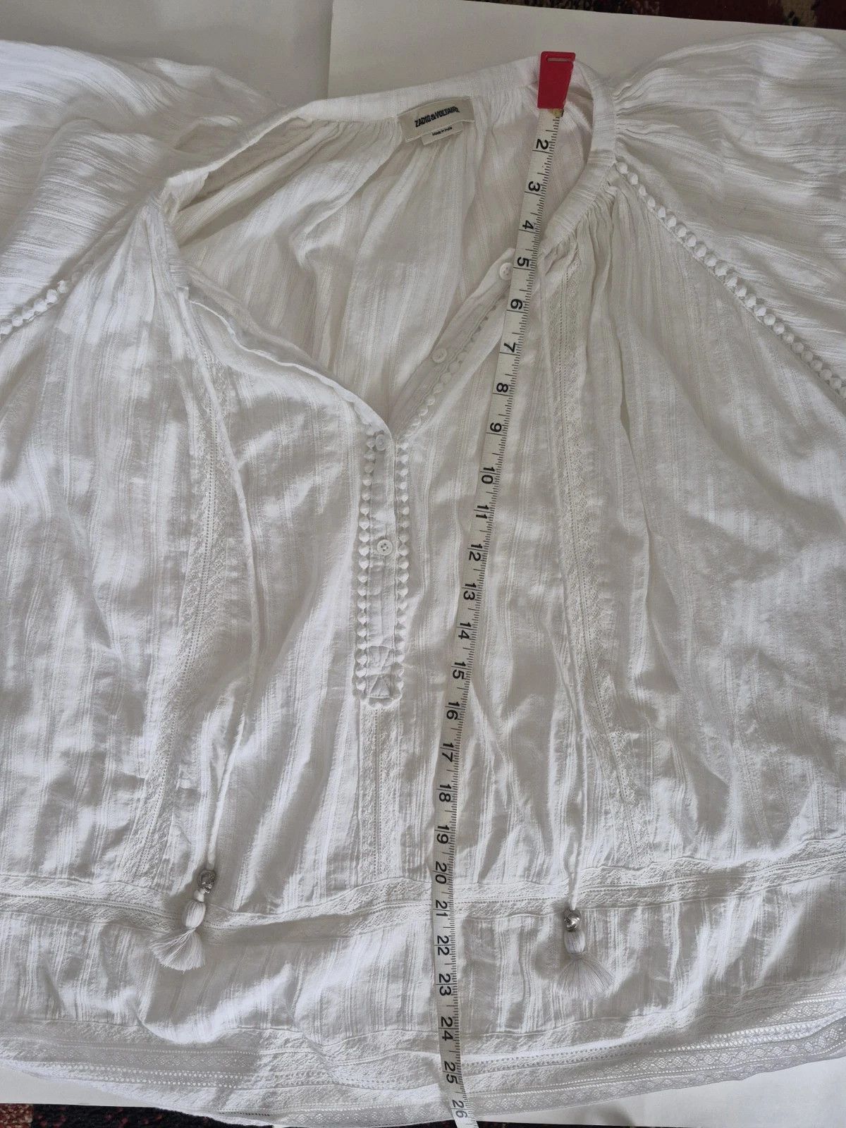 Zadig & Voltaire Blouse Trone Boho Chic Peasant Long Sleeve Relaxed Summer Size S / US 4 / IT 40 - 10 Thumbnail