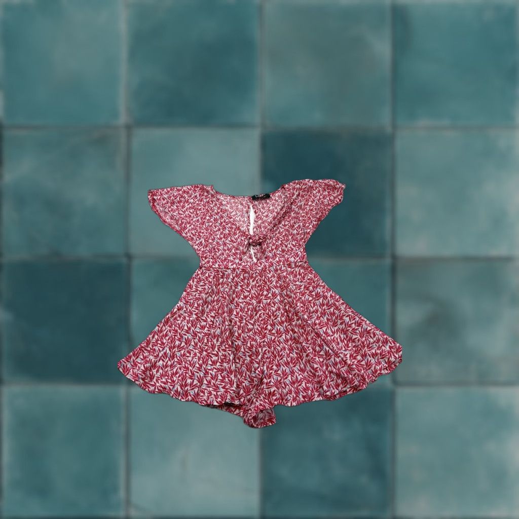 Lulus Lulus Red Floral Tie Front Romper XS User: Lulus Red Floral Tie Front Romper XS Size 26" / US 2 / IT 38 - 1 Thumbnail