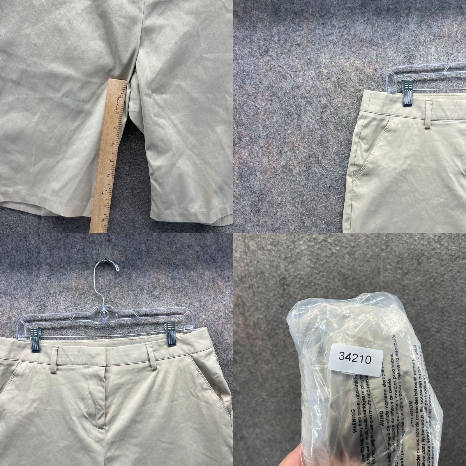Vintage Greg Norman Shorts Women 10 Beige Chino Flat Front Tan Khaki Golf Knits Size 32" / US 10 / IT 46 - 8 Thumbnail