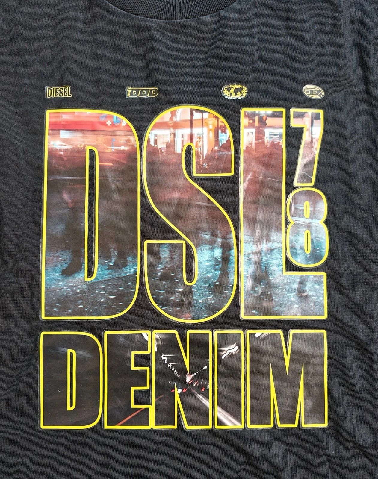Diesel DIESEL Black T-shirt with DSL 78 Denim print T 4191 Size US M / EU 48-50 / 2 - 3 Thumbnail