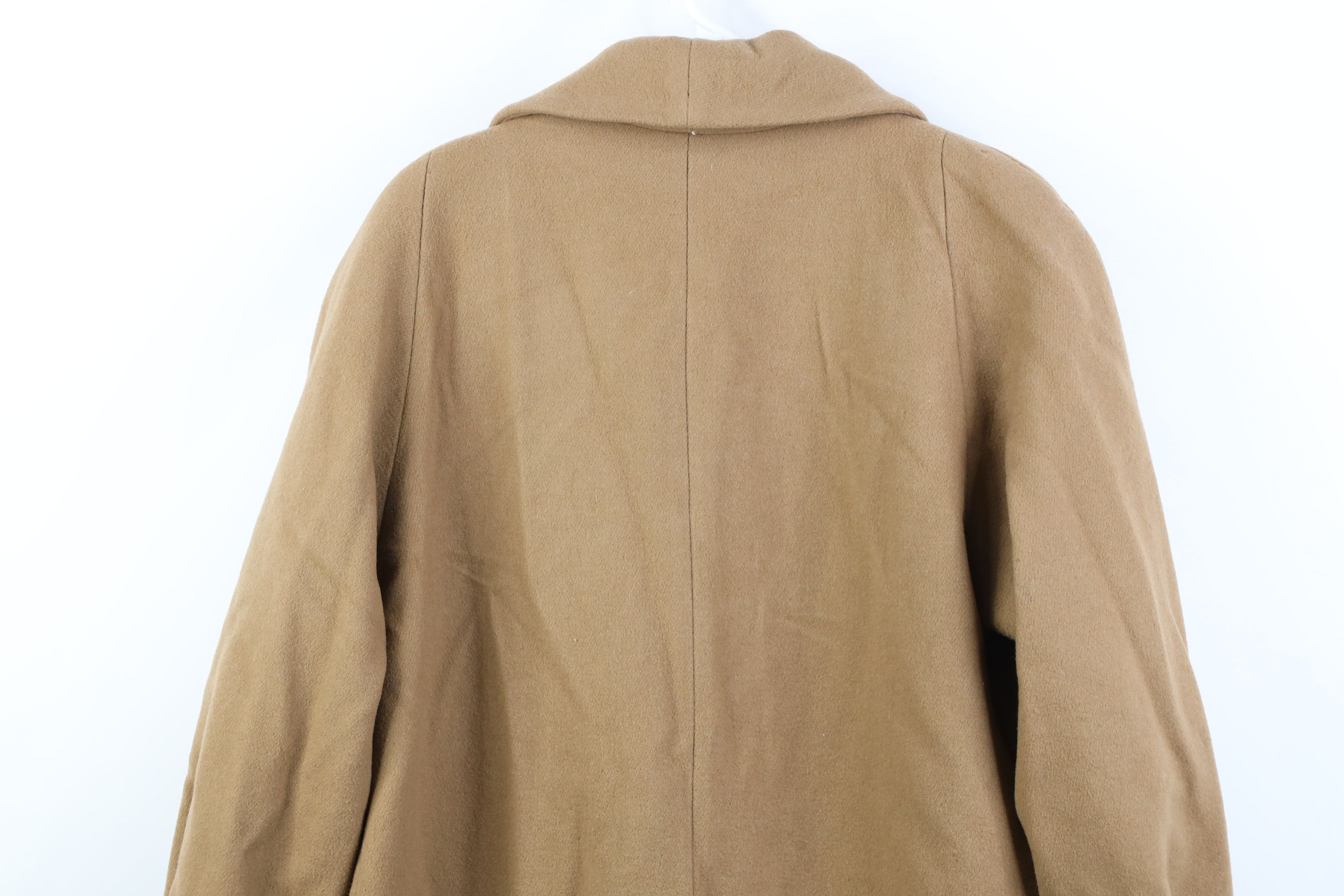Vintage Vintage 90s Streetwear Heavy Wool Overcoat Jacket Beige Tan Size XL / US 12-14 / IT 48-50 - 14 Thumbnail