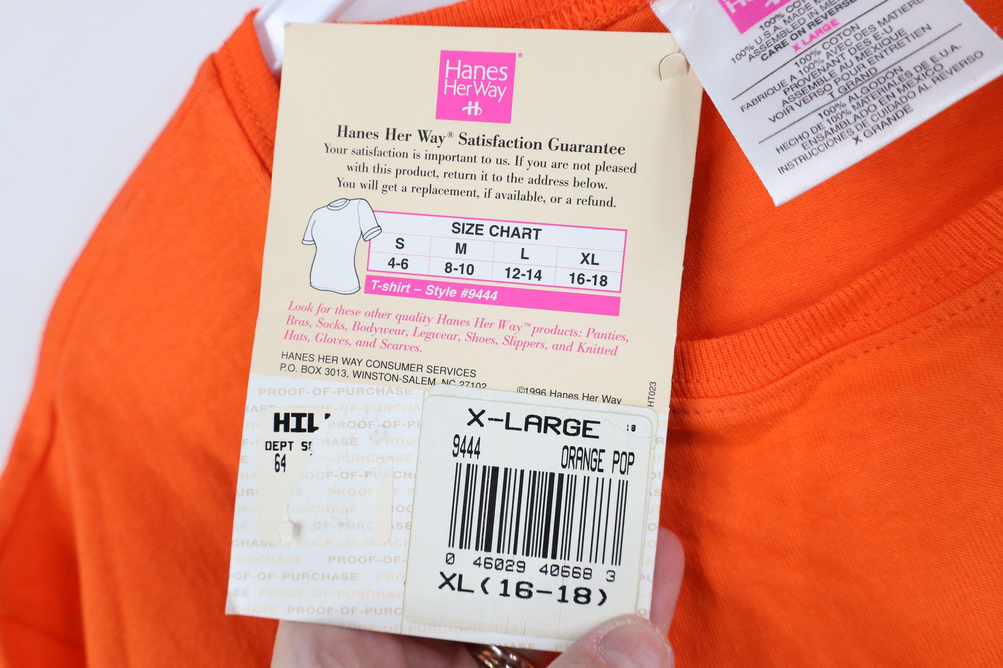 Hanes Deadstock Vintage 90s Hanes Short Sleeve T-Shirt Cotton Size XL / US 12-14 / IT 48-50 - 6 Thumbnail