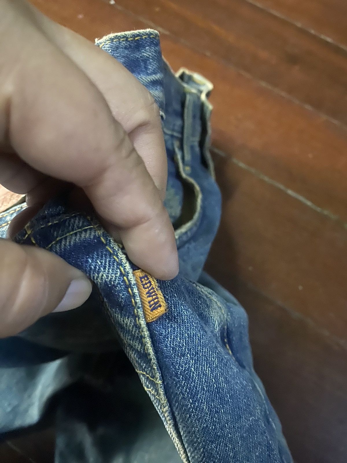 Edwin Fire vtg EDWIN 505 type wide leg selvedge great faded Size US 32 / EU 48 - 17 Thumbnail