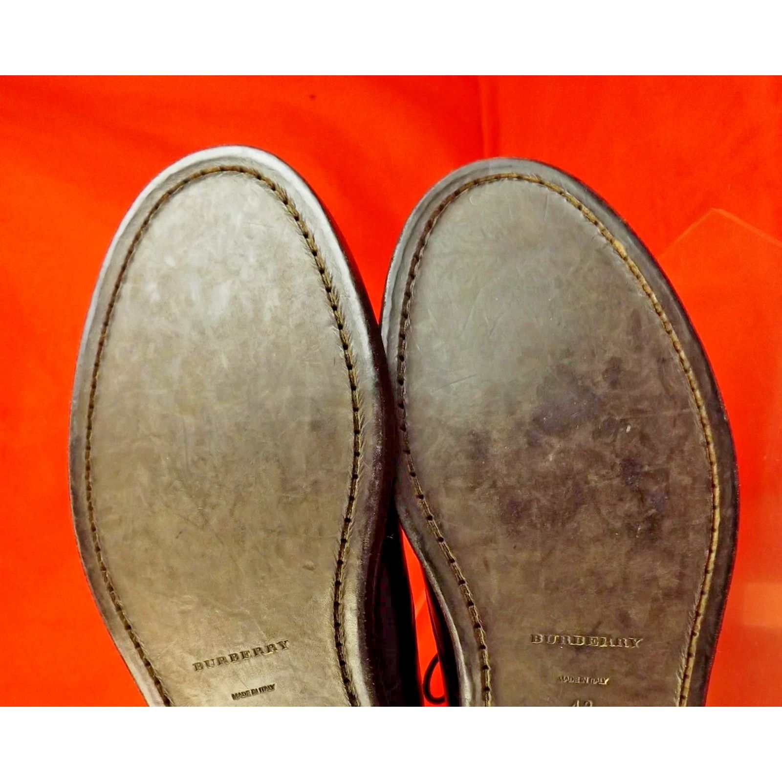Burberry BURBERRY REDWORTHS BROWN LEATHER SHEARLING OXFORDS 44 ITALY Size US 11 / EU 44 - 11 Thumbnail