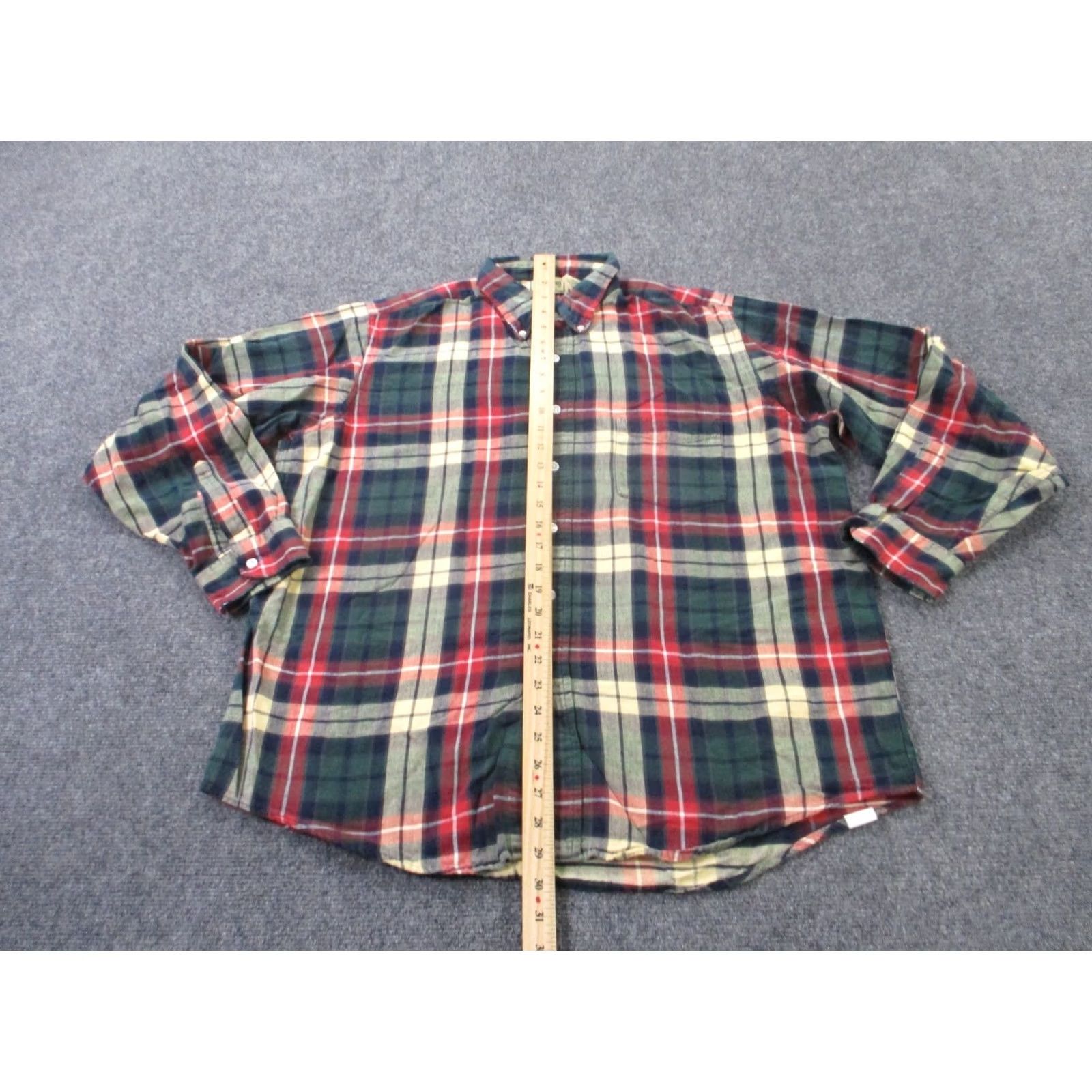 Vintage LL Bean Flannel Shirt Mens L Green Red Plaid Outdoors Country Work Size US L / EU 52-54 / 3 - 3 Thumbnail