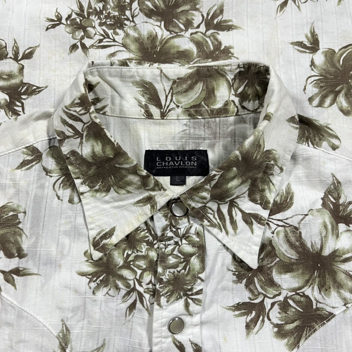 Japanese Brand Western Shirt Louis Chavalon Flower Pattern Size US L / EU 52-54 / 3 - 6 Thumbnail