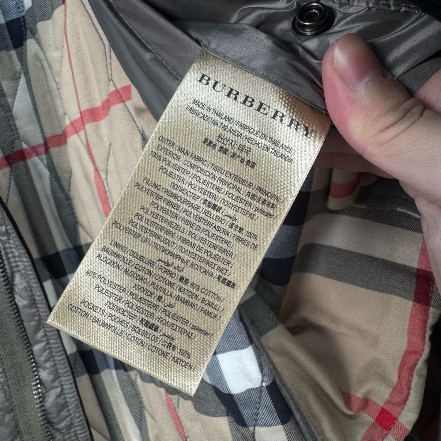 Burberry Burberry Corduroy Collar Quilted Check Coat Size US M / EU 48-50 / 2 - 7 Thumbnail