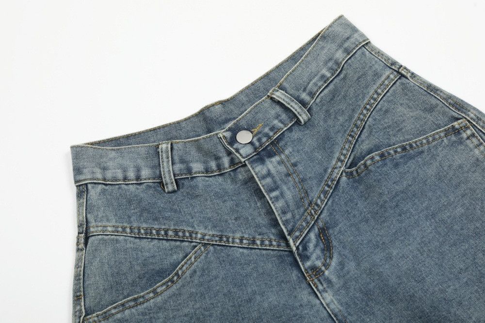 Jean American men's distressed washed punk scimitar jeans Size US 32 / EU 48 - 3 Thumbnail