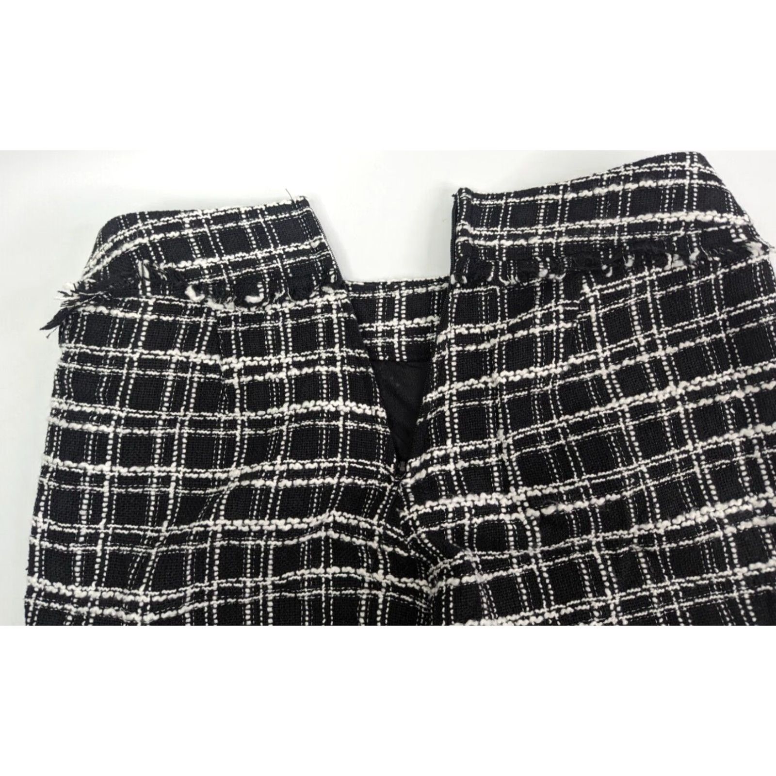 Vintage Smak Parlour Women's Capris Pants Black Plaid Knit Stretch Crop High Rise Regular Size S Capris Retro Size 28" / US 6 / IT 42 - 6 Thumbnail