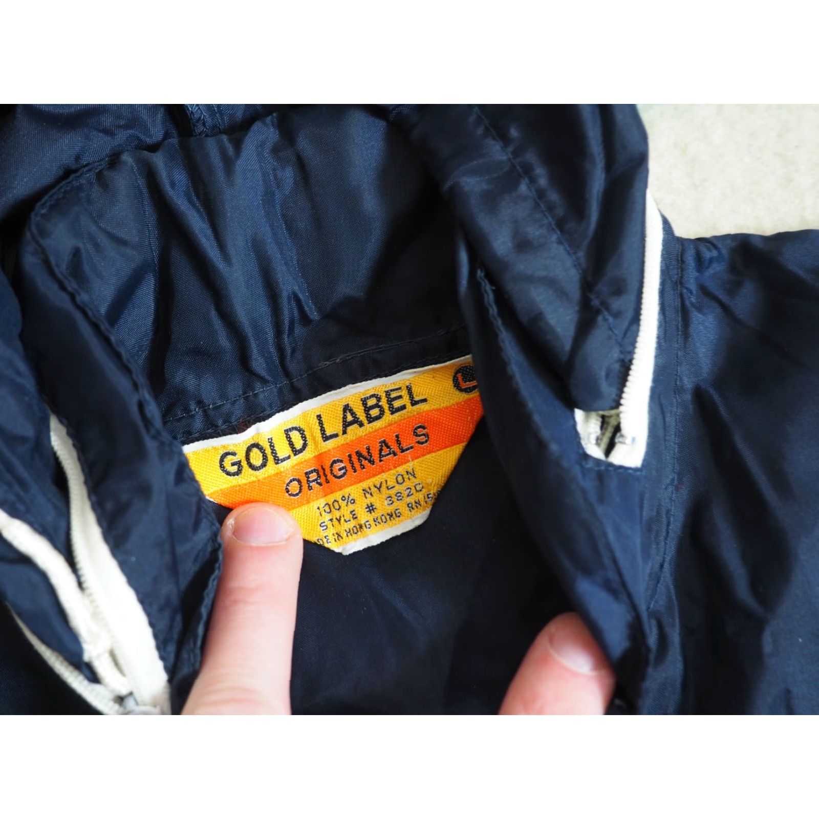 Vintage VINTAGE Gold Label Navy Blue Full Zip Hippy Nylon Windbreaker Jacket M Size US M / EU 48-50 / 2 - 3 Thumbnail