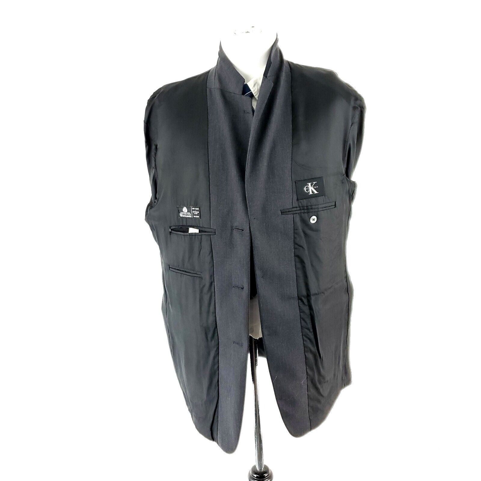 Calvin Klein Calvin Klein Wool 3 Button Sport Coat 42R Gray Blazer Size 42R - 10 Thumbnail