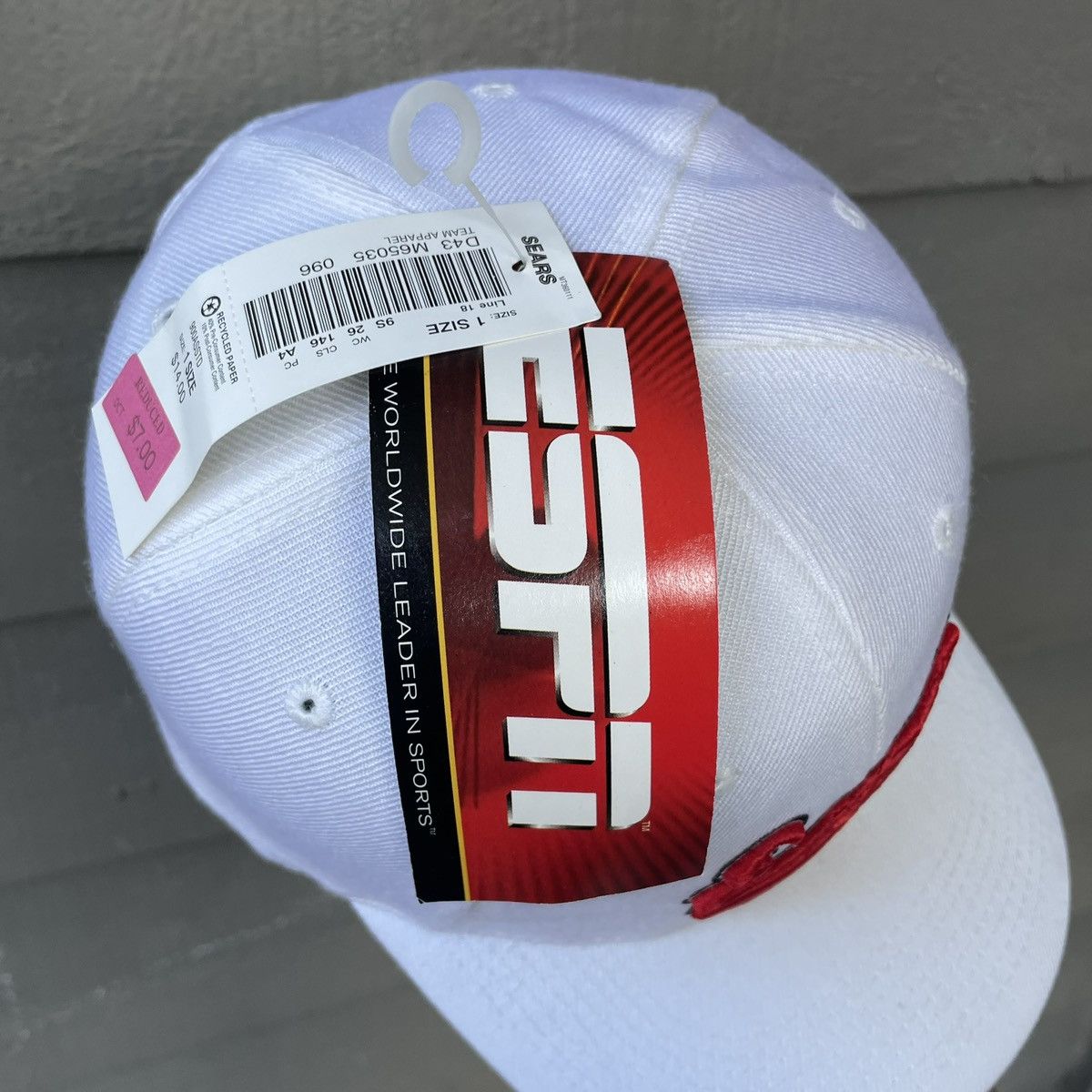 Drew Pearson Vintage ESPN Drew Pearson White Wool Strapback Hat NWT Size ONE SIZE - 3 Thumbnail