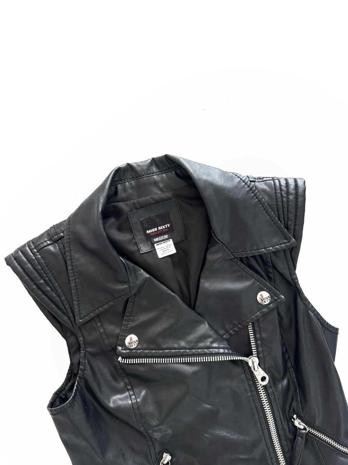 Miss Sixty Miss Sixty Leather Vest Jacket Size M / US 6-8 / IT 42-44 - 3 Thumbnail