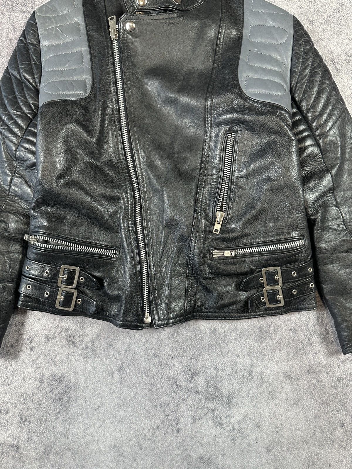 Leather Y2K Vintage Moto Racing Leather Jacket 90s Opium Style Rare Size XS / US 0-2 / IT 36-38 - 2 Thumbnail