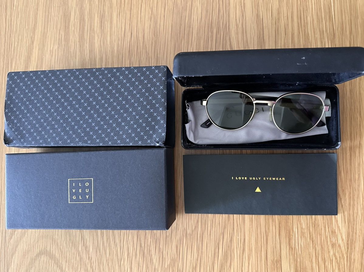 I Love Ugly Gold Sunglasses Collab with Jesse Draxler Size ONE SIZE - 2 Thumbnail