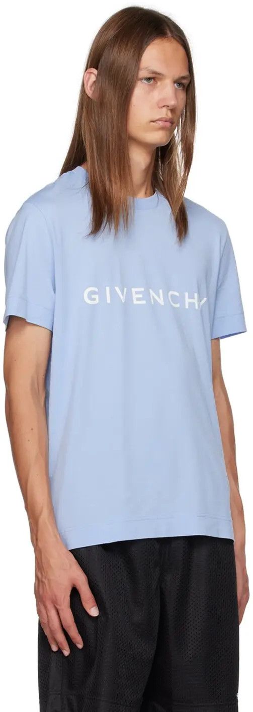 Givenchy o1srvl11e1024 Slim Fit T-Shirt in Light Blue Size M / US 6-8 / IT 42-44 - 2 Thumbnail