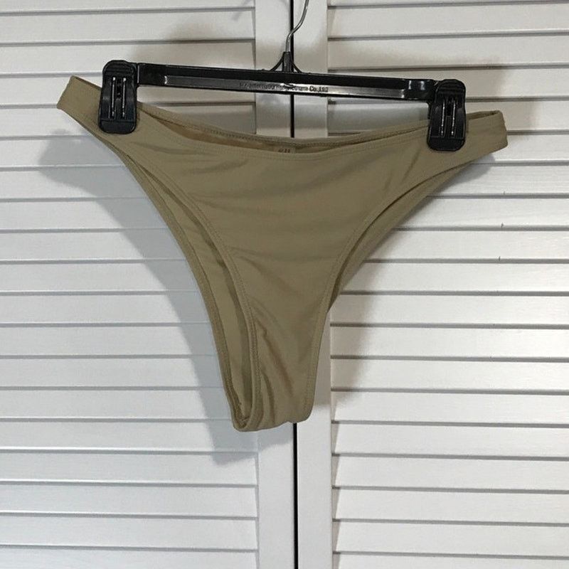 Other Y2K Earthy Khaki Taupe Low Rise High Leg Bikini Bottom L Size ONE SIZE - 1 Thumbnail
