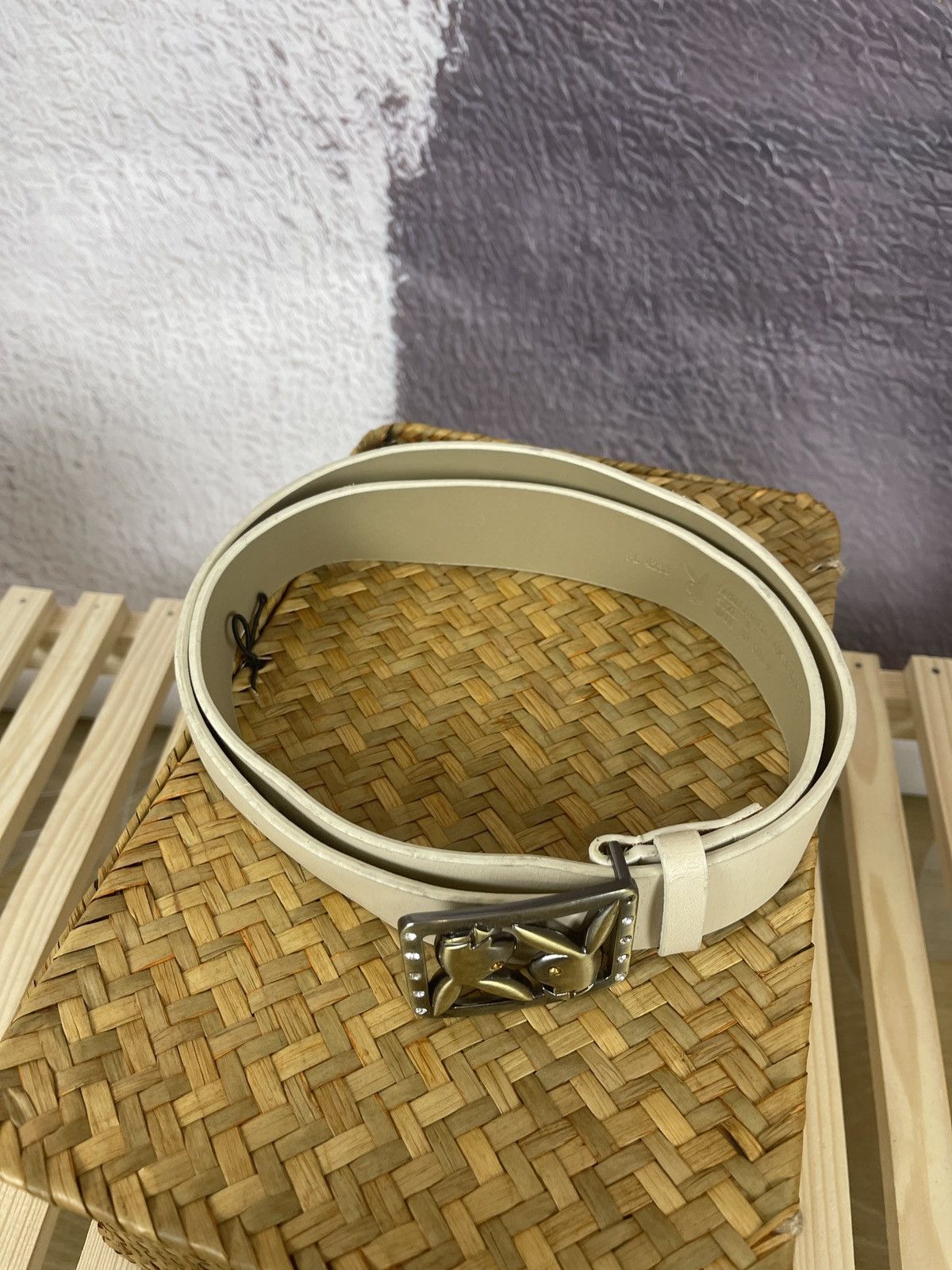 Playboy Playboy vintage size M beige belt leather synthetic Size ONE SIZE - 4 Thumbnail