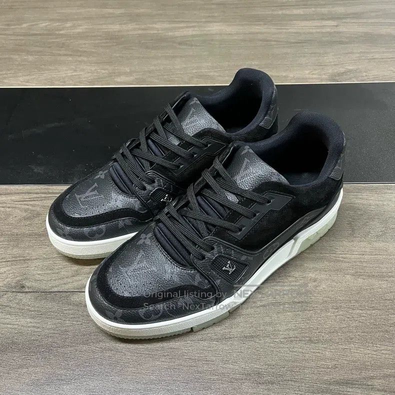 Louis Vuitton Louis Vuitton Trainer Black presbyopia shoes Size US 5.5 / EU 38 - 1 Thumbnail